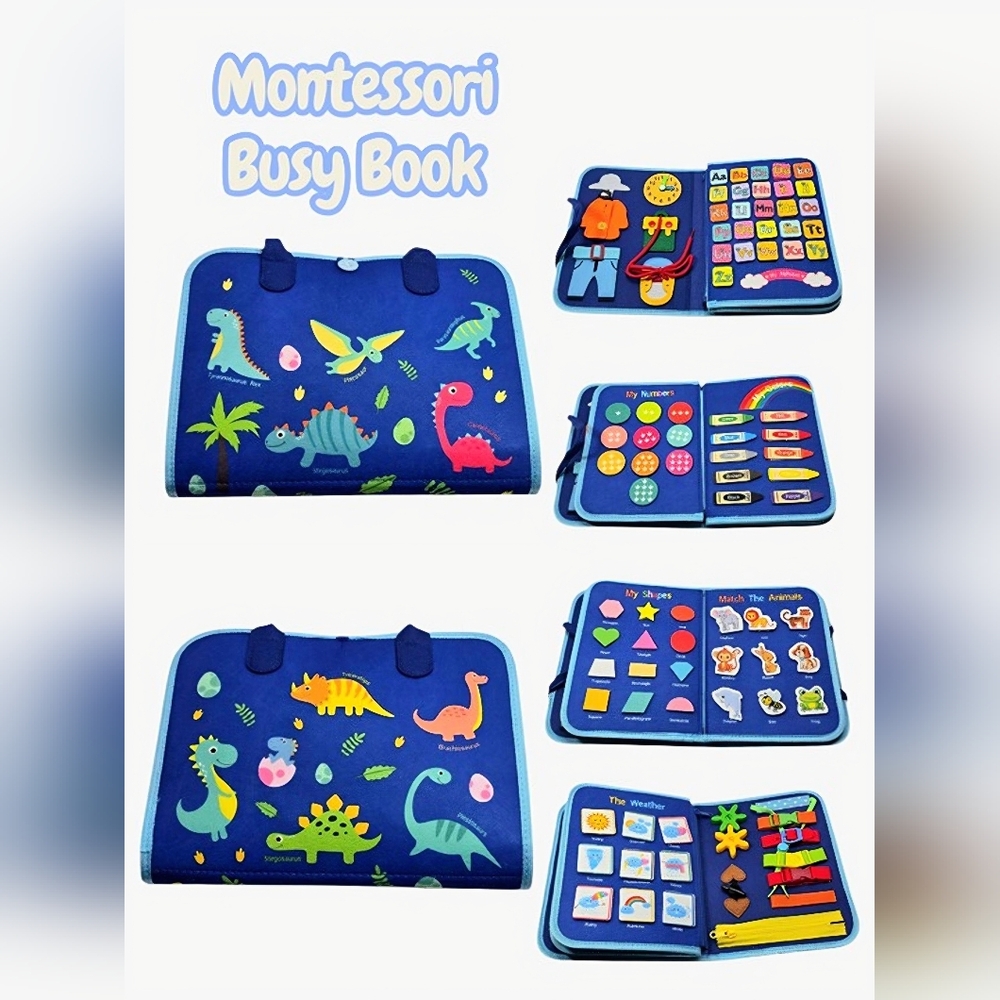 Montessori Busy Book for Toddlers, Quiet Book, Early learning toy w/activities